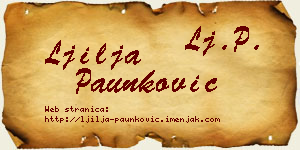 Ljilja Paunković vizit kartica